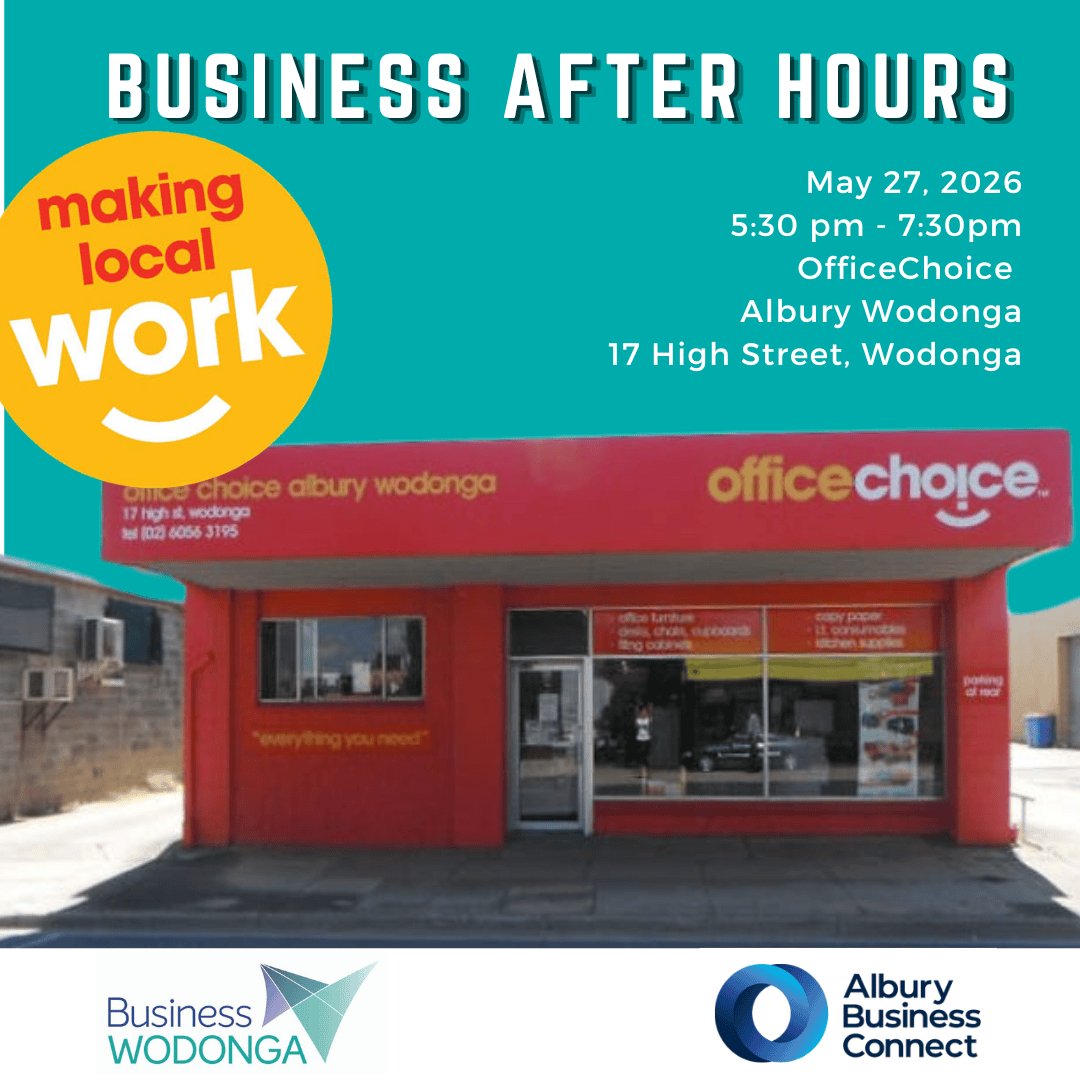 Business after Hours May 27 is at the award winning business, Office Choice Albury Wodonga. Register and attend to learn more about this business's achievements and aslo build meaningful connections with your peers in business. @Albury Business Connect  businesswodonga.com.au/events/busines…