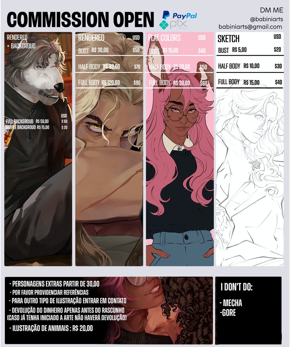 b4binii's tweet photo. Comissões abertas!

Lembrando que as comissões podem demorar até 3 semanas para serem concluidas , para outros tipos de ilustração só entregar em contato 

#comissionart #art #comissoes https://t.co/EJcz8gZtY8