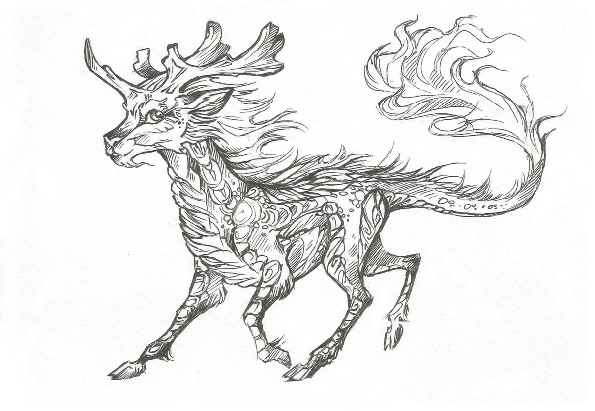 Taski_Guru's tweet image. Line art of fantasy unicorn / kirin adoptables (closed)
#lineart #kirinoc #unicornoc #line_art #chimera #equine #foal