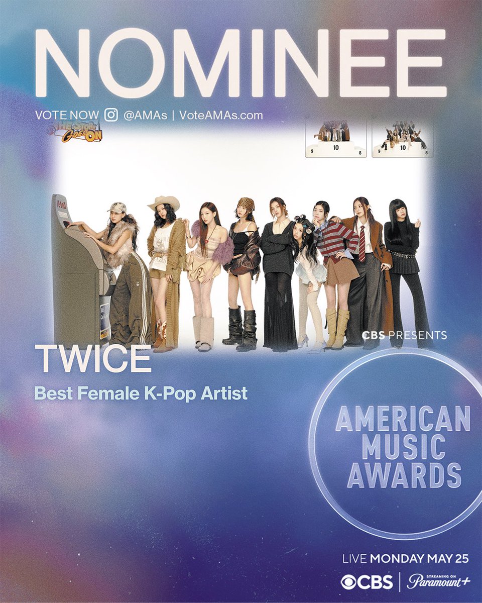 TwiceKjpNews's tweet image. 🚨 LEMBRETE!

ONCEs, não se esqueçam de votar no TWICE na categoria "Best Female K-Pop Artist" na premiação AMAs.

Site:
🖇️vote.theamas.com/artist-of-the-…
Instagram:
🖇️instagram.com/p/DXHH2kplOBV/…

#TWICE #트와이스 #トゥワイス