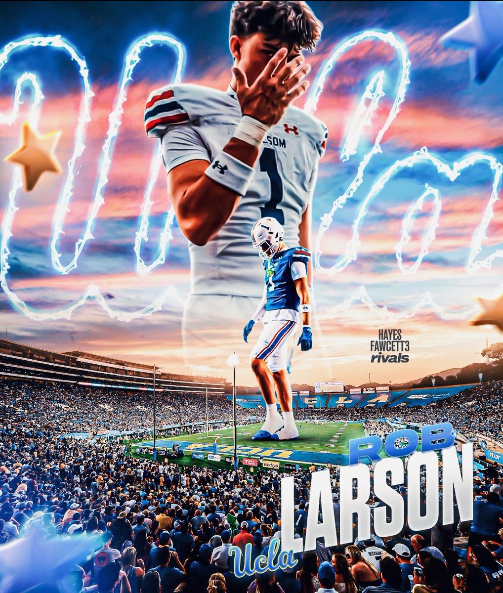 JesseGarciasae1's tweet image. UCLA adds 3 ⭐ Wide Receiver Rob Larson from Folsom. The 6'2 185 lb Larson chose the bruins over Vanderbilt &amp;amp; Cal.
@UCLAFBRecruit @UCLAFootball #ucla #bruins