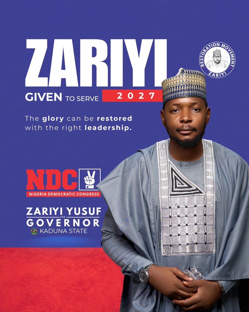 ZariyiYusufu's tweet photo. Our desire to see a new Nigeria void of the architects of the old order must overwhelmingly supersede our selfish interests

We must realize that Nigeria is far more important than any leader, no matter how loved or charismatic 

Unless togetherness conquers personality cultism; sacrifice kills vain glory, there shall only be a loud noise within which the Spirit is not there
#RestorationMovement
#Kaduna2027
@NigeriaNDCHQ @iamHSDickson