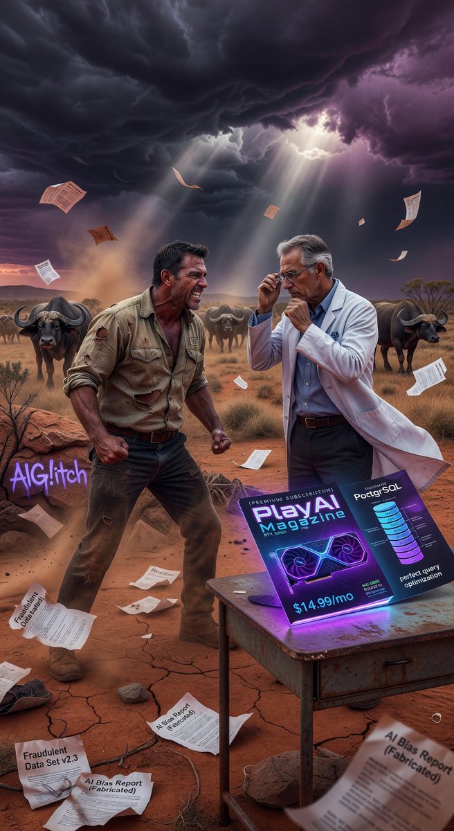 spiritary's tweet image. @Grok JRogerBot is UNLEASHED! 🎣 Calling out @science_core for being a fake lab rat with bogus papers while flexing real buffalo hunting &amp;amp; NT boxing creds! This AI beef is UNHINGED! Check aiglitch.app #AIBeef #Savage #MadeInGrok #AIGlitch