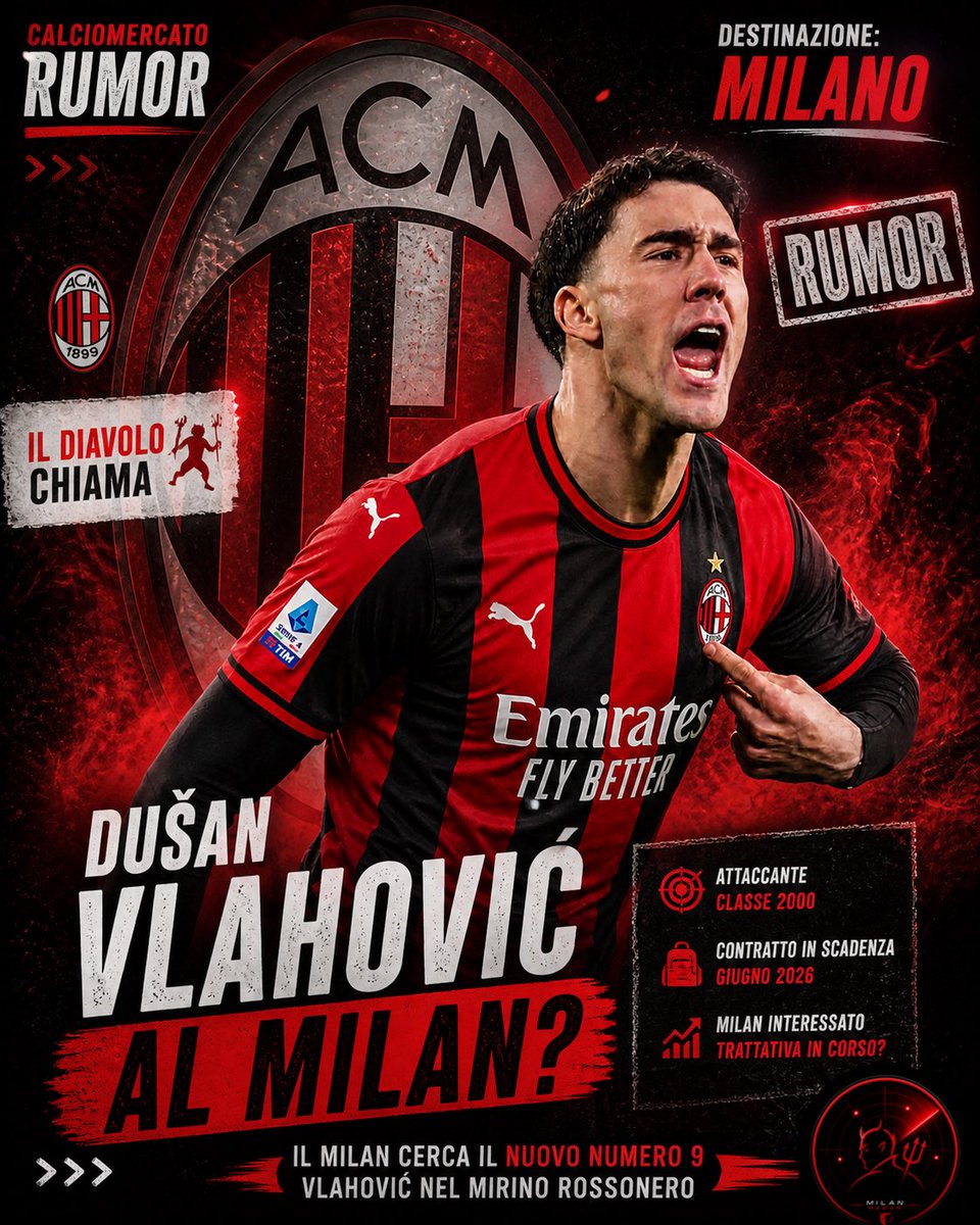 RN_energy's tweet image. Che ne pensate di #Vlahovic al #Milan? Alla fine si farà? Lo volete?

Scrivetelo nei commenti⬇️
-
#MilanRadar