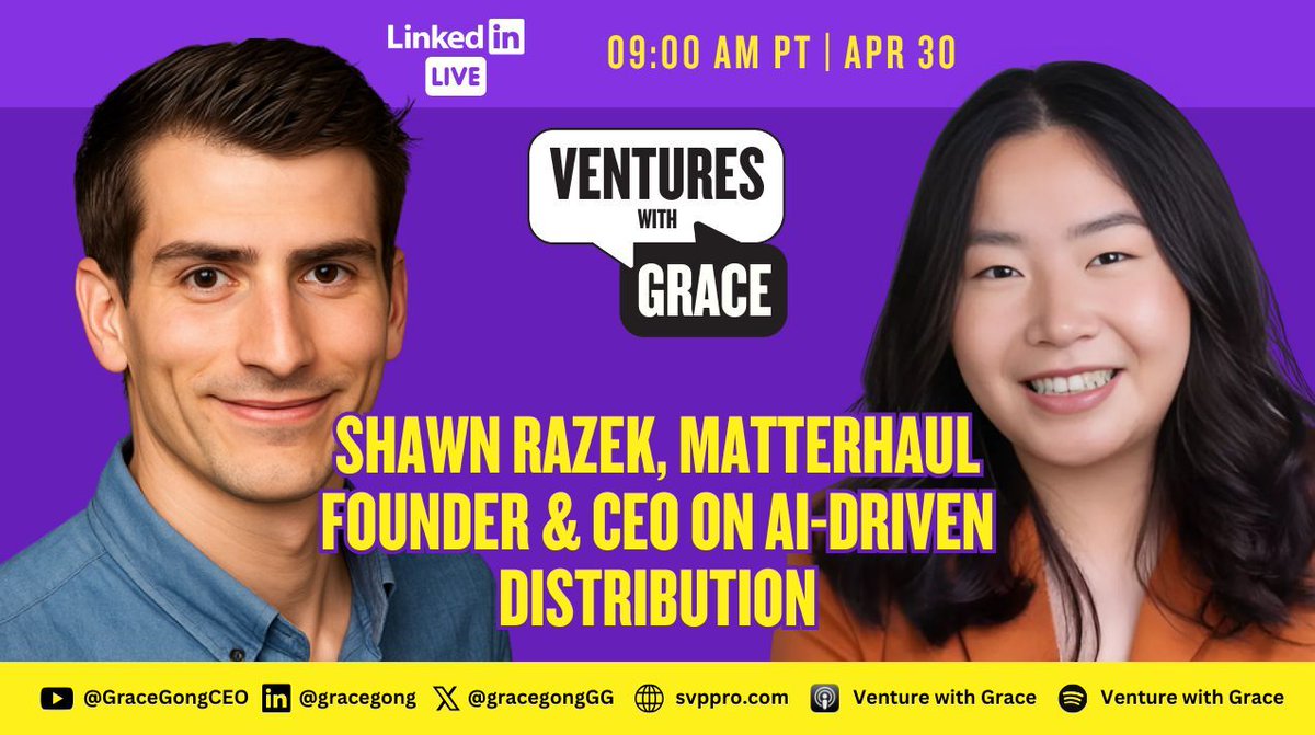gracegongGG's tweet image. Listen to my conversation with Shawn Razek of Matterhaul on

Spotify: bit.ly/3v1R0Tu
Apple: bit.ly/4bTCwpD
Youtube: bit.ly/3uXthnv
LinkedIn: bit.ly/3Xs8GQP
Website: svppro.com 

#AI #SupplyChain #Matterhaul #StartupLeadership