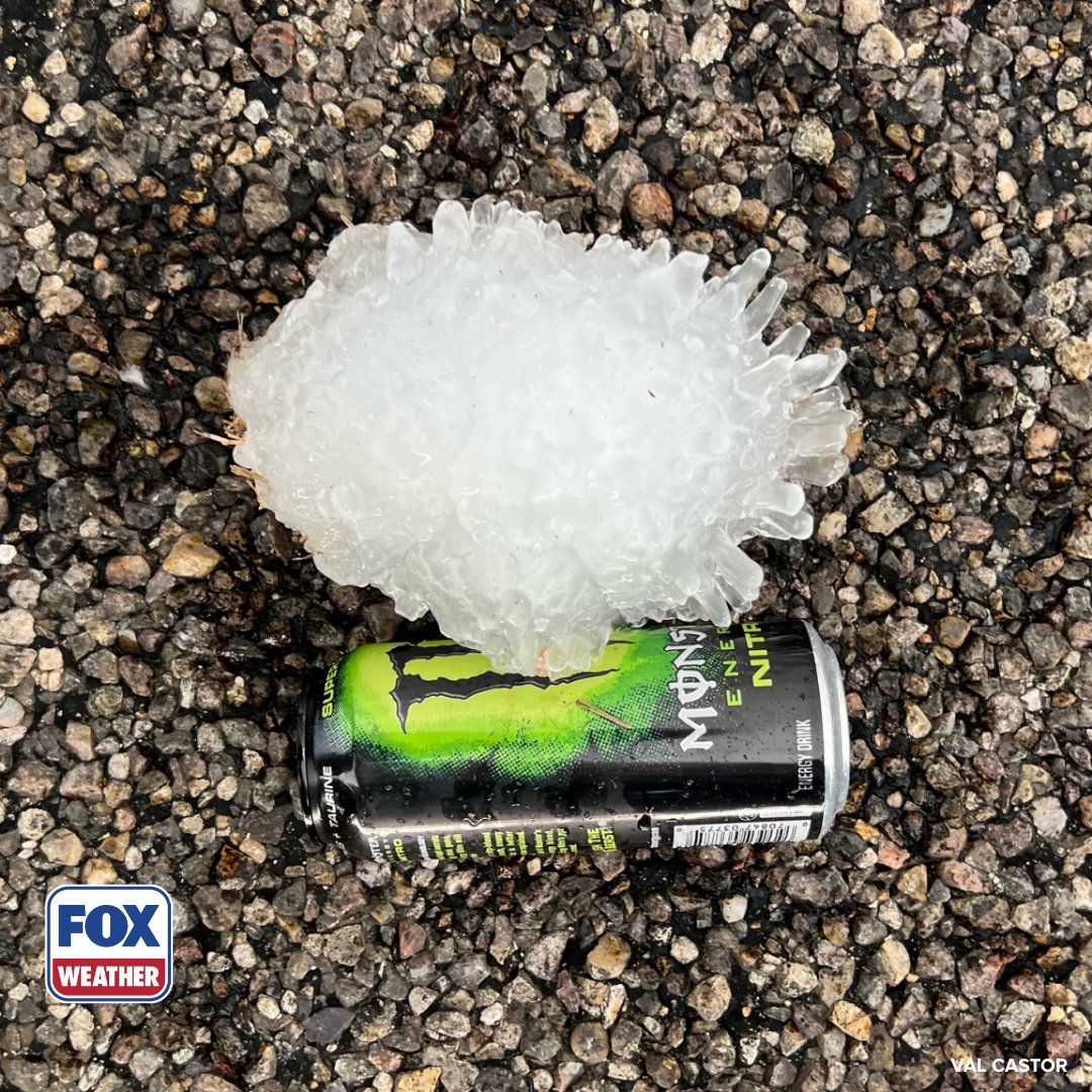 foxweather's tweet photo. RECORD-BREAKING 🧊: NOAA State Climate Extremes Committee confirmed that a hailstone that fell in Texas during a June 2024 severe weather event was the largest in state history. The hailstone was determined to be 7.1 inches in diameter breaking the previous Texas record of 6.5 inches.

#hail #texas #NOAA #SevereWeather