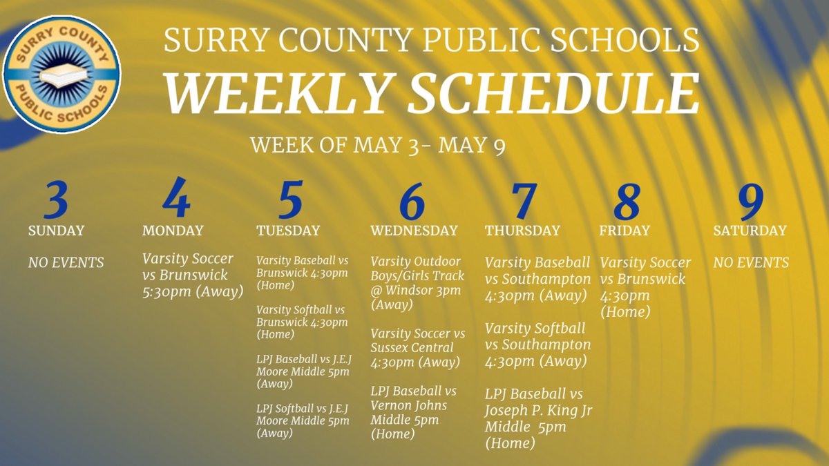 surryathletics's tweet image. Cougar fans, here is this weeks Weekly Game Schedule. Let's support our student athletes.
#COUGARPRIDE