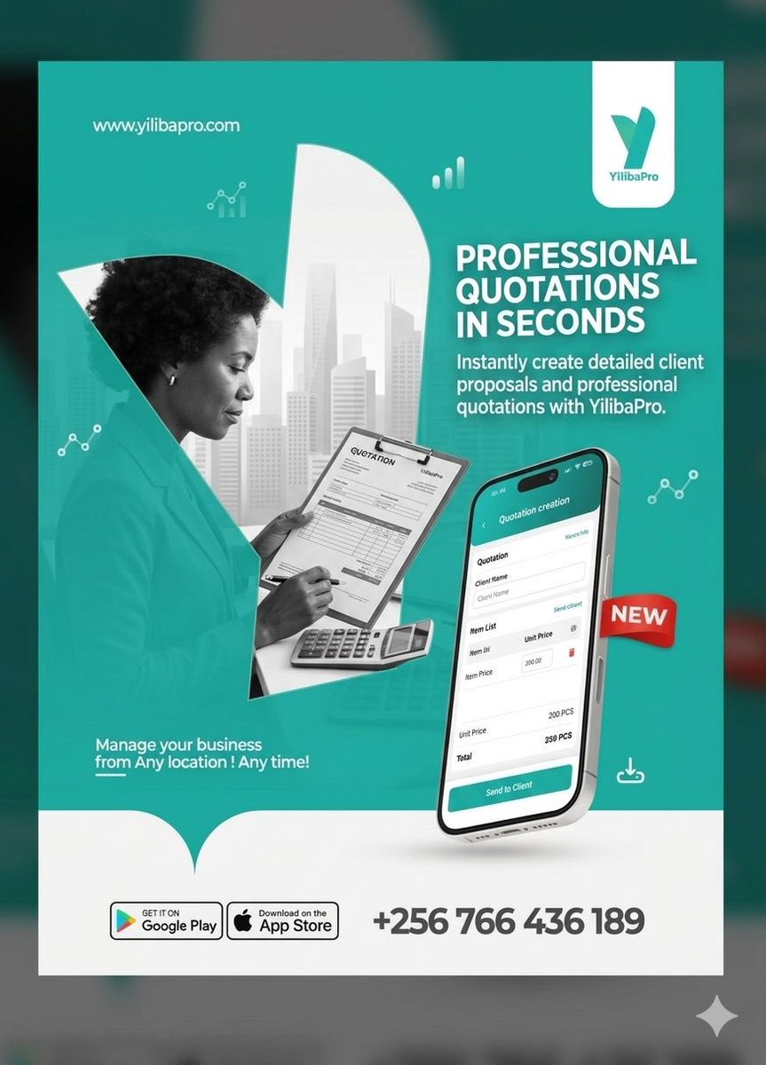 Intesa_Digitale's tweet image. Create professional quotations in seconds 🧾
With YilibaPro, simplify pricing, impress clients, and close deals faster.

Efficiency starts here.
#SmartBusiness #QuotationsMadeEasy #YilibaPro