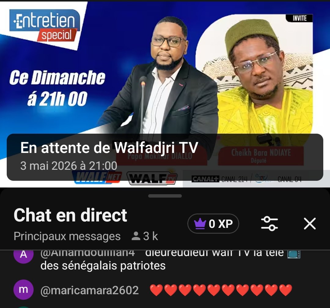 SonkoBoyz's tweet image. Plus de 3K Personne en attente live cheikh bara Ndiaye 🔥🔥🔥🔥 
#sonko #2029