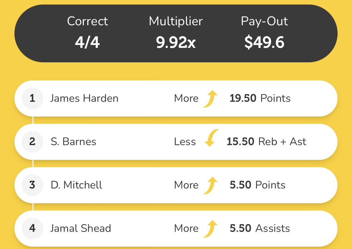 PosiFlips's tweet photo. 4man $5 Risky slip🤝
It’s sunday game 7 let’s see if they shake something 
grab it over on @parlay_play 
(Mitchell is 1Q) https://t.co/hCoscqMpBc
