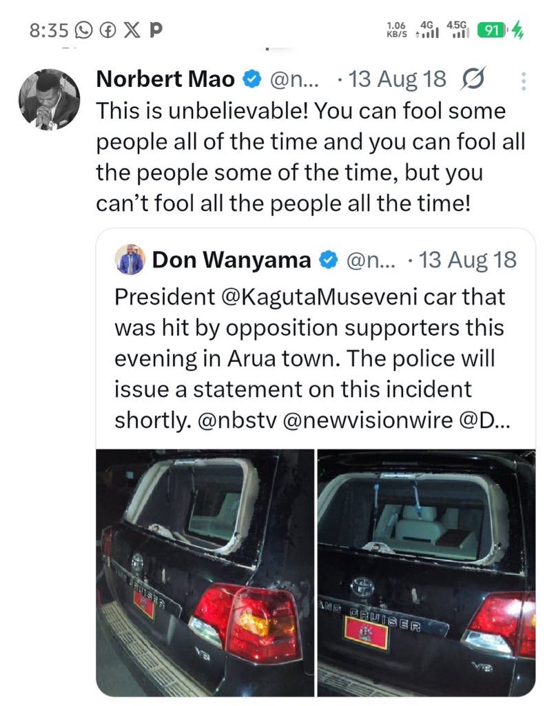 KenMutebi's tweet photo. @dem_opondo @AnitahAmong @norbertmao @OfwonoOpondo @DaudiKabanda @norbertmao  now dying to eat with the government he once called foolish 😅😅😅🤣🤣🤣 https://t.co/JRO8PHXwKe