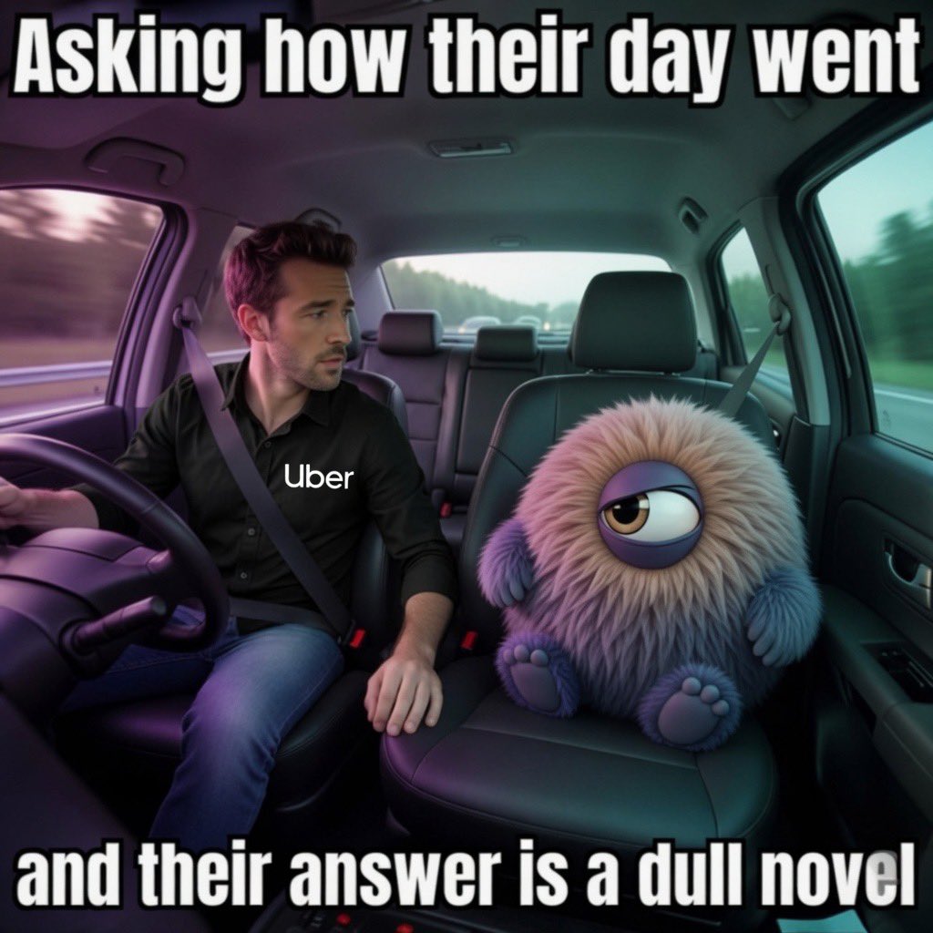 Giddys_CA's tweet photo. Do you guys have @Uber in your town or city.. who can relate??🥱
👁️

Get GIDDY in the comments!
👇 💬 https://t.co/Ei8rOdUHwW