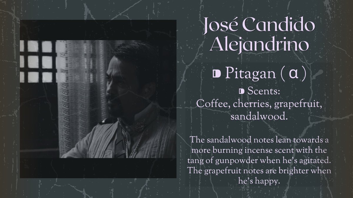 [ Omegaverse AU ]   

⁍ José Candido Alejandrino ⁌  

⁍ Pitagan ( α )  
⁍ Scents: Coffee, cherries, grapefruit, sandalwood.