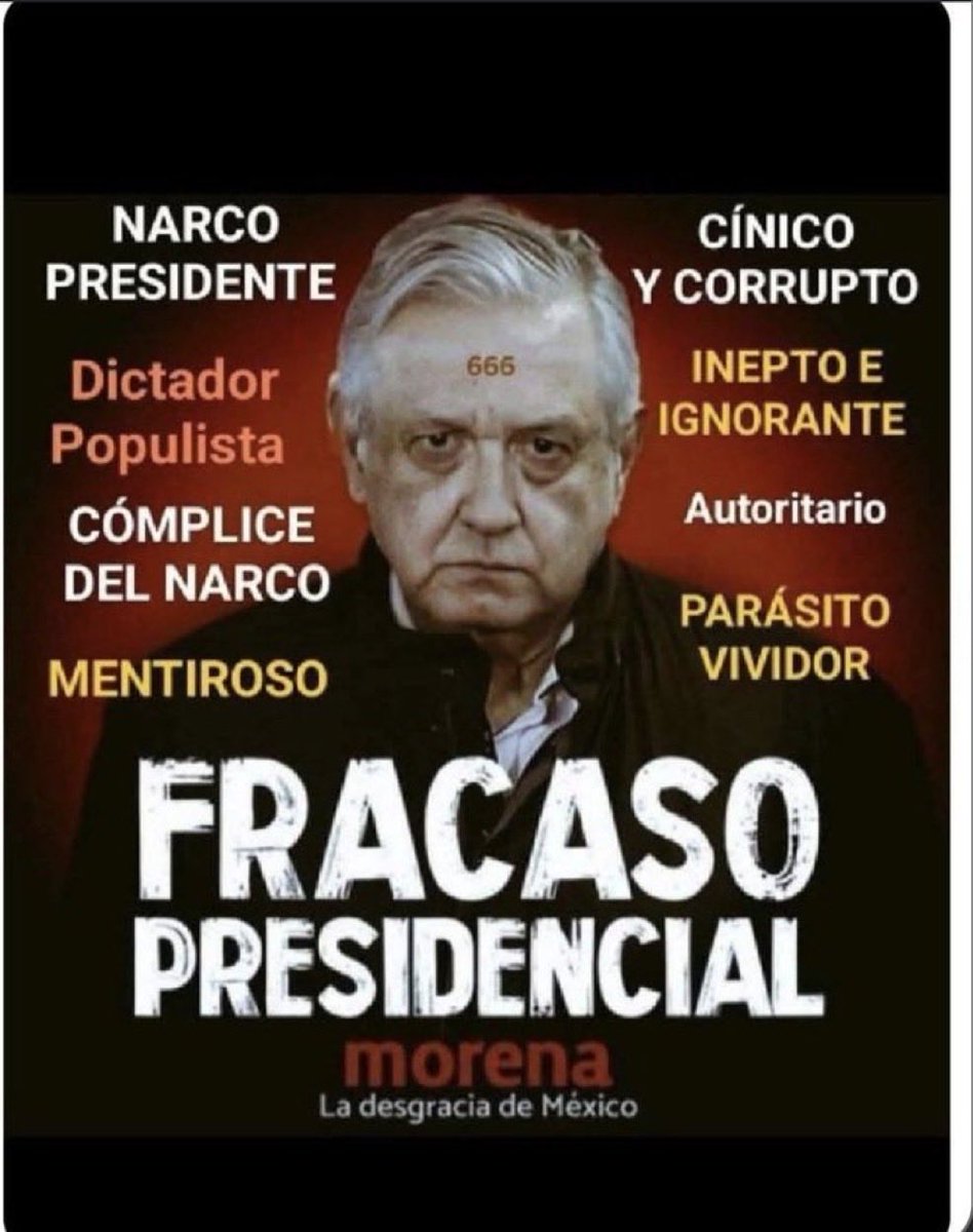 <a href="/JustinoMoral/">Jack Inmortal</a> Se ganó el desprecio de todo México, 
llegó con sus mentiras, engañando al 
país…

ROBO, MINTIÓ Y TRAICIONÓ AL 
PUEBLO DE MÉXICO!!!!

Merece el rechazo y la cárcel!!!