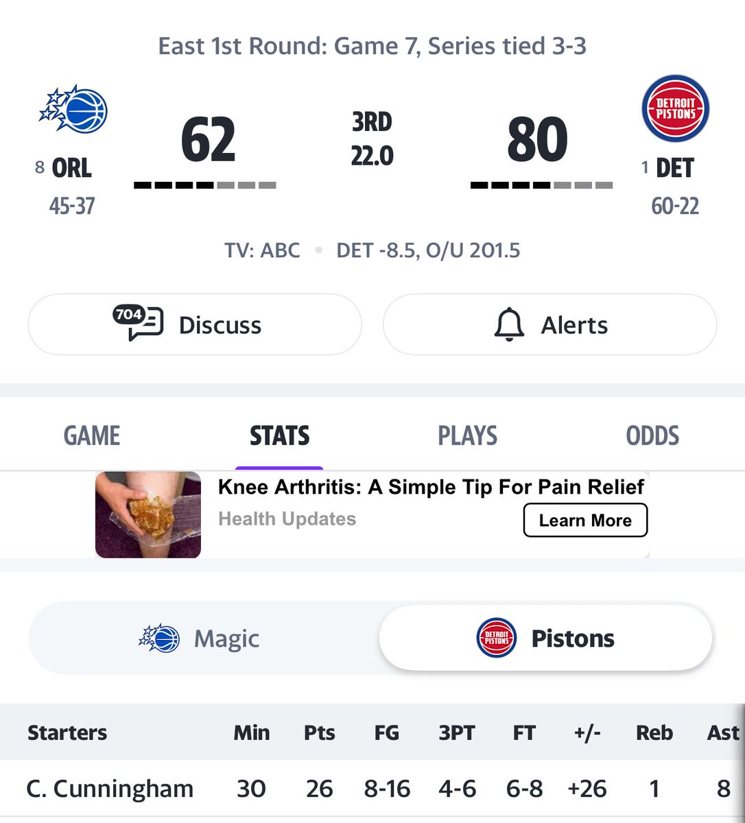 Alex__Monaco's tweet image. Cade ended the half with 9 assists 

Cade ends the third quarter with 8 assists 

Astonishing 

#Game7 #Pistons #Magic