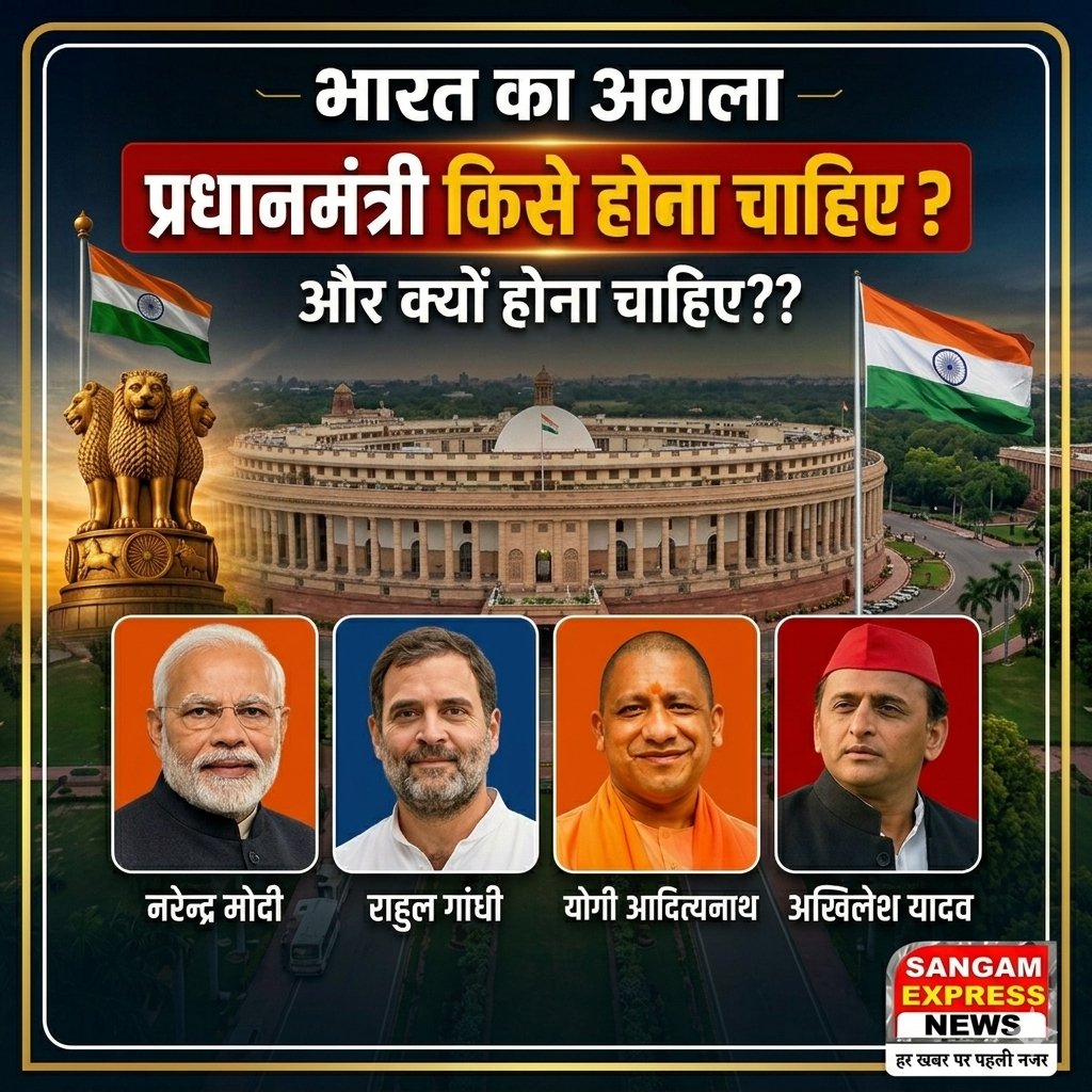 SANGAM_EXPRESS's tweet photo. भारत का अगला प्रधानमंत्री कौन होना चाहिए? 
आपकी नज़र में देश को आगे ले जाने के लिए सबसे बेहतर विकल्प कौन है और क्यों? अपनी राय कमेंट में जरूर बताएं 👇

#India #प्रधानमंत्री #PMCandidate #Politics #PublicOpinion #SangamExpressNews https://t.co/PQdCsGZ2nk