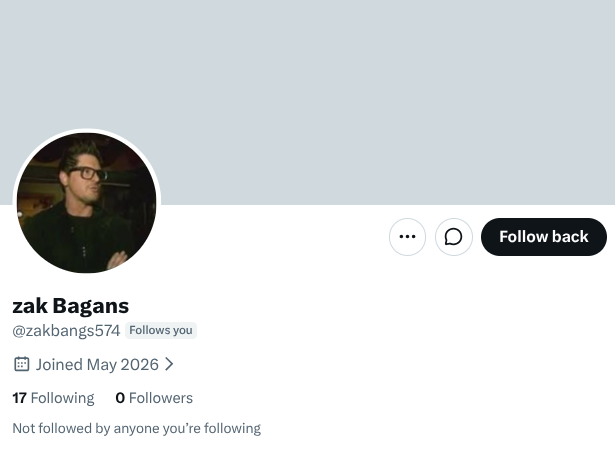 the Zak bagans anti scam page tweet media