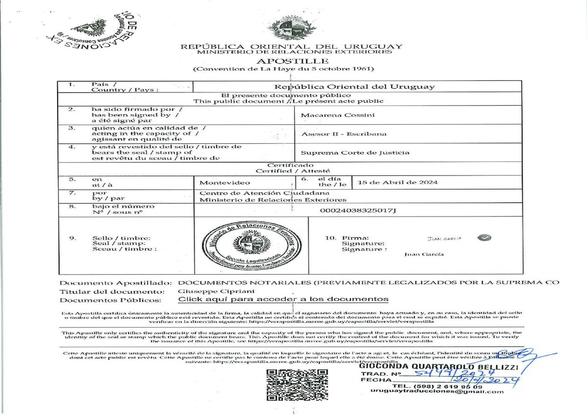 📄 EXCLUSIVO - CIPRIANI

✔️Este miércoles en SIN PIEDAD te vamos a mostrar los documentos sobre la adopción de su hijo que el empresario Giuseppe Cipriani hizo legalizar y autenticar  en Cancillería en 2024 para presentar en Italia y lograr luego el indulto de su pareja, Nicole