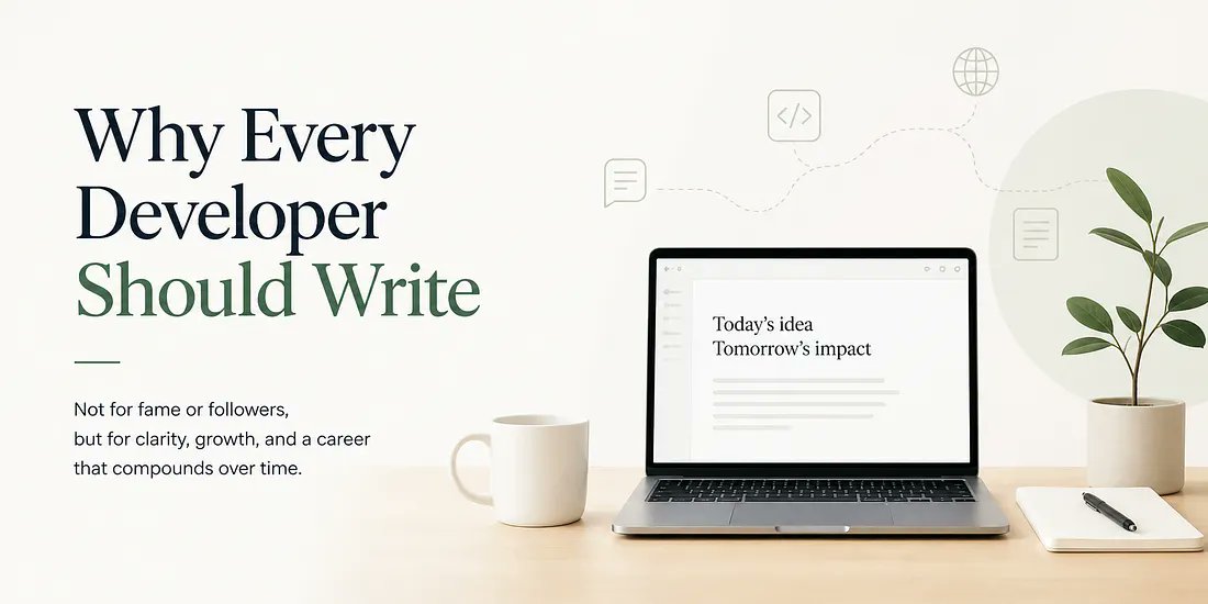 SafiullahKorai's tweet image. Why every developer should write.

It helps you understand things better.
Keeps what you learn.
Builds your confidence.
And opens new chances.

Not for likes or fame.
Just for real growth.

Read it here on @Medium 
medium.com/@safiullahkora…

#Writing #Article #blog #webdev #career