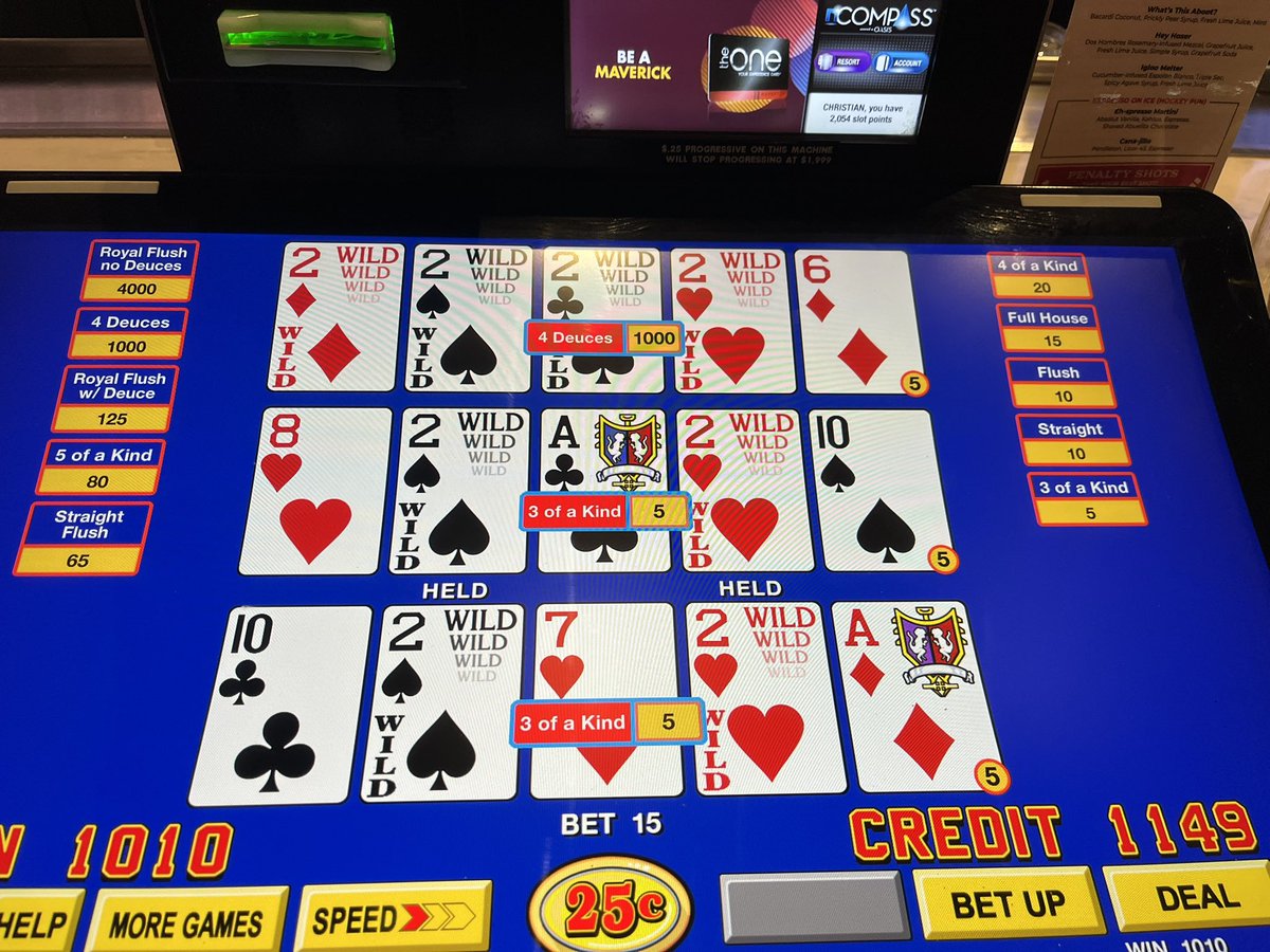 rirugrat's tweet image. Even More Vegas Day 2:  Played some more VP at Bar Canada at @theDlasvegas and was in the mood for Deuces Wild which I rarely play.  Played Triple Play on quarters for a bit and got Four Deuces for my best win so far on this trip.  Up today, even for the trip #vegas