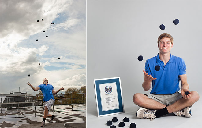 WorldRecordList's tweet image. Alex Barron set a world record for juggling 11 balls continuously with 23 consecutive catches. #WorldRecord #Record