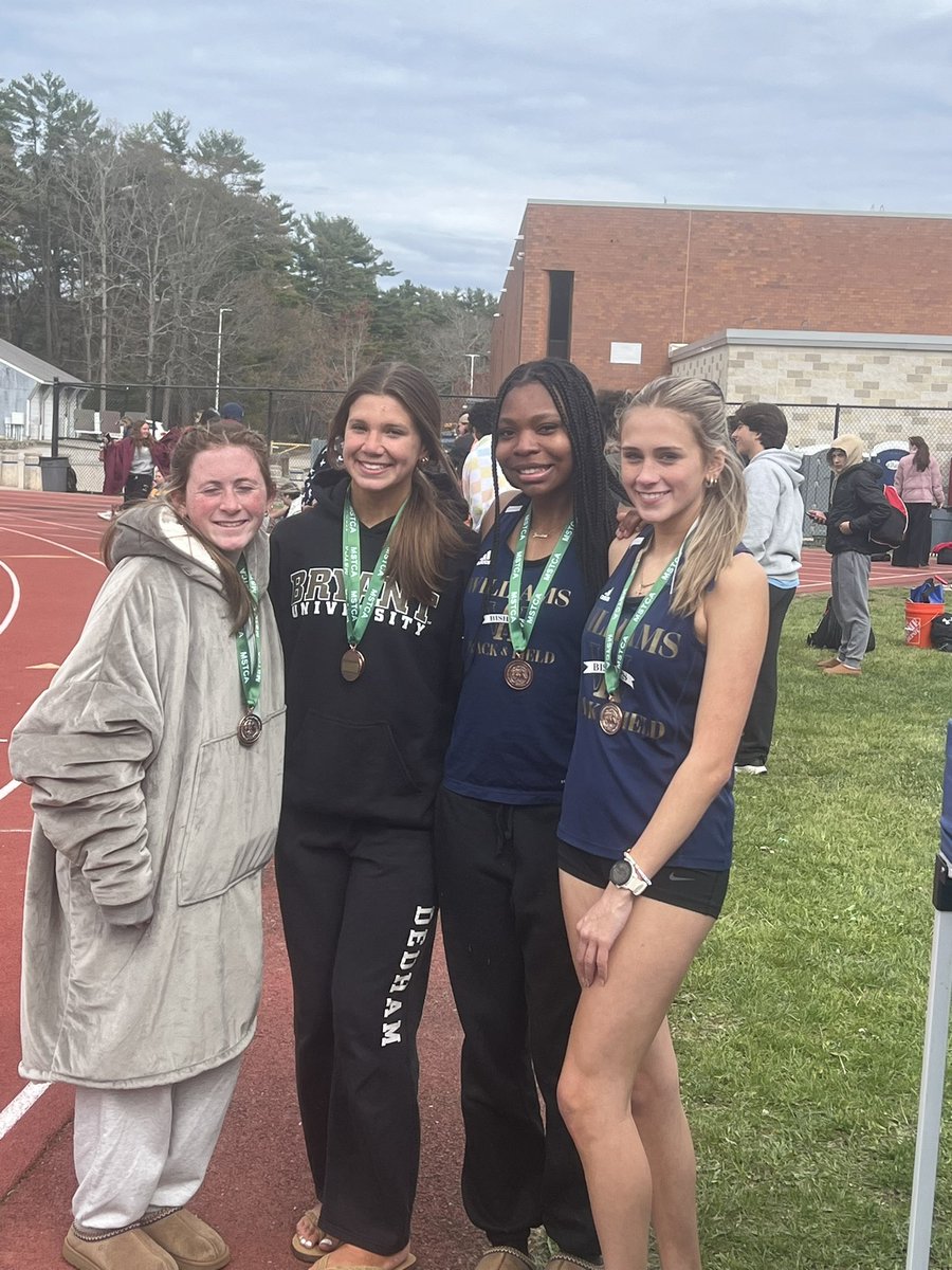 AWHS_Track's tweet photo. Congratulations to the 4 x 400 Relay Team for placing 8th at MSTCA D4 Relays: Kate Burke, Allison Flynn, Jessie Demosthene, and Maddie Hussey! https://t.co/hSPcyVh7QL