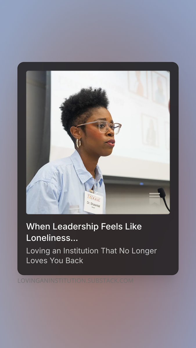 ShawntalBrown's tweet image. Leadership right now requires more than strategy—it requires faith.

Still, I remain. 

Read more here: open.substack.com/pub/lovinganin…

#NonprofitLeadership #HigherEd #DEILeadership #PurposeDriven