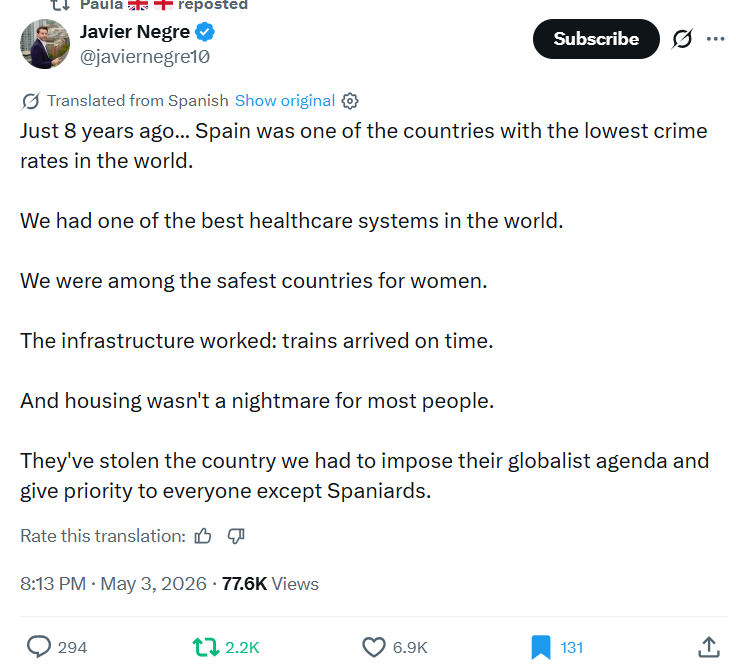 GoogleExpertUK's tweet image. Just 8 years ago...Spain was one of the countries with lowest crime rates in world.
We had one of best healthcare systems in the world.
We were among the safest countries for women.
- @javiernegre10🖋️
x.com/javiernegre10/…
Women were 1st to spread Gospel.
#socent 🇪🇸#AdasArmy✝️