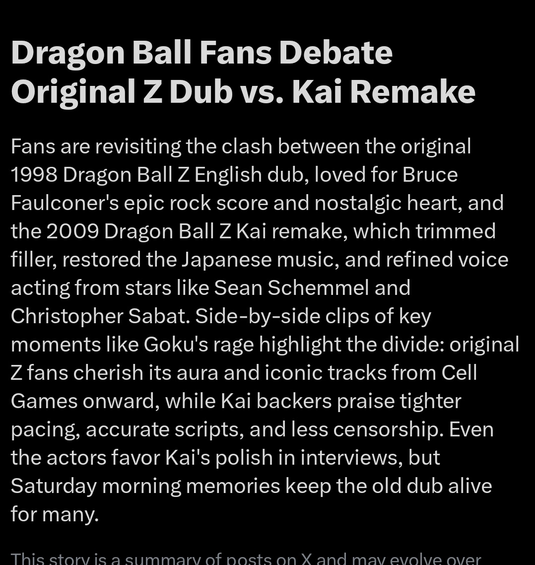 Vlad_Lucius's tweet image. Gonna be honest.

As much as I love Z and the nostalgia I have for it and Kai, gonna say Kai has things in it i say are better and follows more of the original Manga
But Z imo has better music.
Falconer's music is great the japansese just as good.

#dragonball #dbz #dbzkai