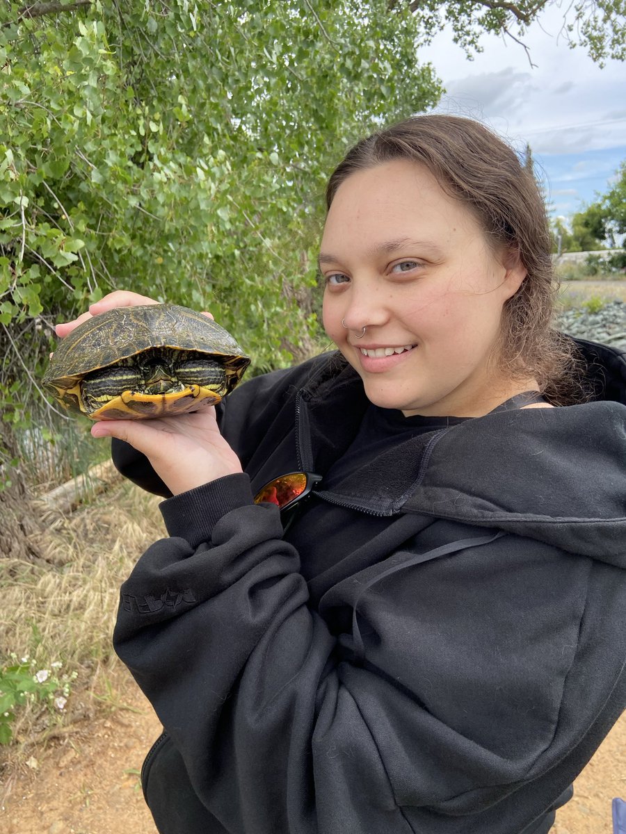 we’re out fishing today i caught a blue gill &amp; trey caught a turtle it’s so cute i wanna keep it 🥺