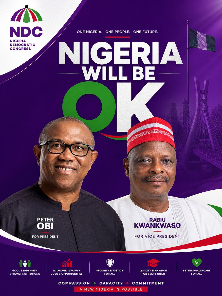 IfenlaJedidiah's tweet photo. Only @PeterObi 

To face APC' Bola Tinubu
To face PDP's ???
To face ADC's Atiku.

He's done it before - faced the 'fire' alone. He can do it again. Peter Obi is a force and well meaning Nigerians are the FORCE behind him. He has shown that he really stands for NIGERIA. https://t.co/mOMcDaGRWi