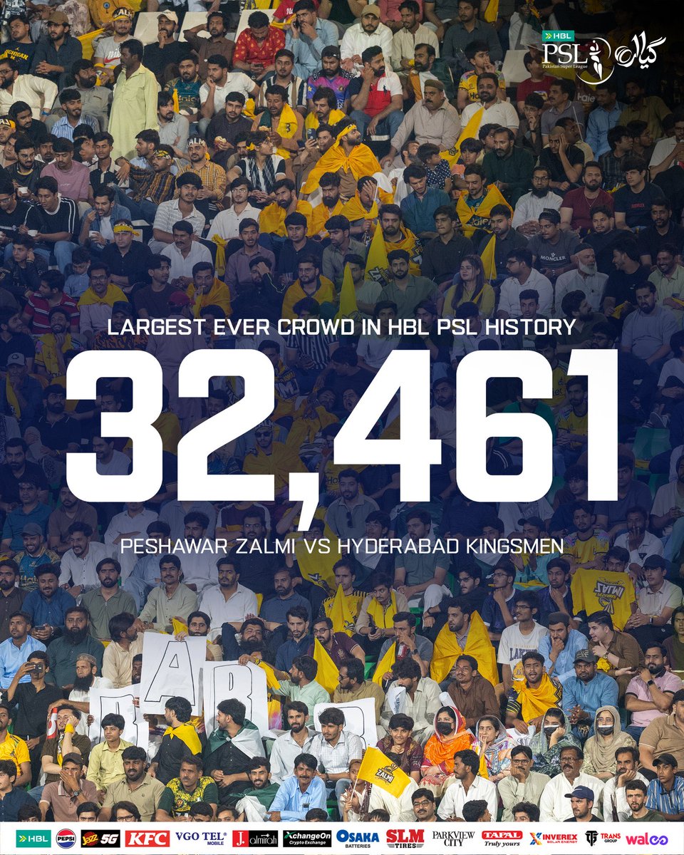 SaithHamzamir's tweet photo. Largest ever crowd in PSL history 🔥 https://t.co/25yYyG866a