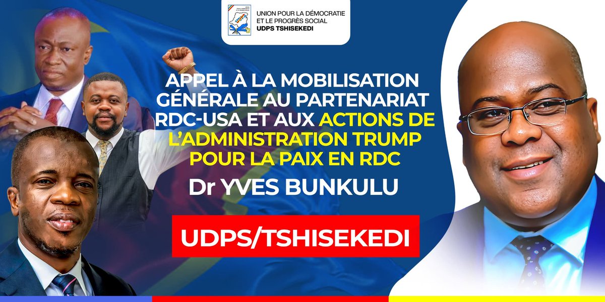 MukulaJonas's tweet photo. 🇺🇸🤝🏾🇨🇩 Rendez-vous demain 04 mai 2026 à partir de 09h30' pour exprimer notre soutien à l'Administration Américaine et au Président @realDonaldTrump.

Soyons très nombreux !!!
@BunkuluYves @BillyKambale1 @AugustinKabuyaT @udps_tshisekedi @YvesBuya1 https://t.co/OFLdnkMU8T