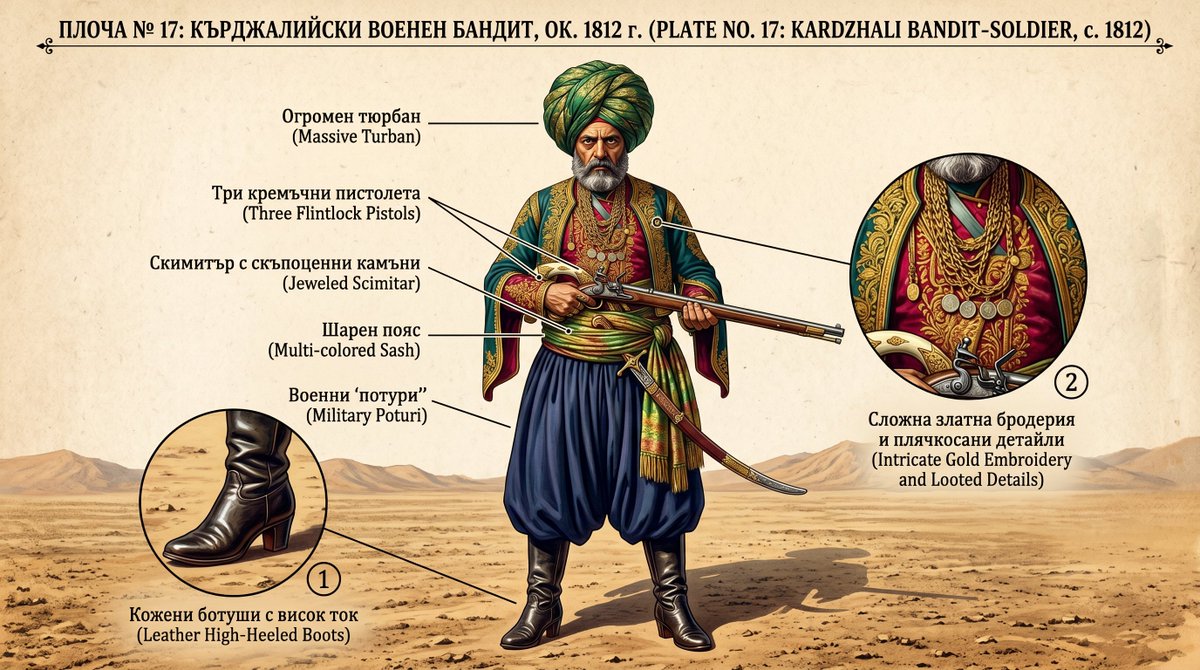SparkfulArt's tweet image. 1800s Haiduk (top, Bulgaria rebel fighters/ bandits) Kardzhali (Ottoman bandit, raiders). It's been an an education studying Bulgaria, left are Nano Banana 2 infographic.

Thinking about kids nowadays, school project I mean like wow, studying history is fun now. #bulgaria