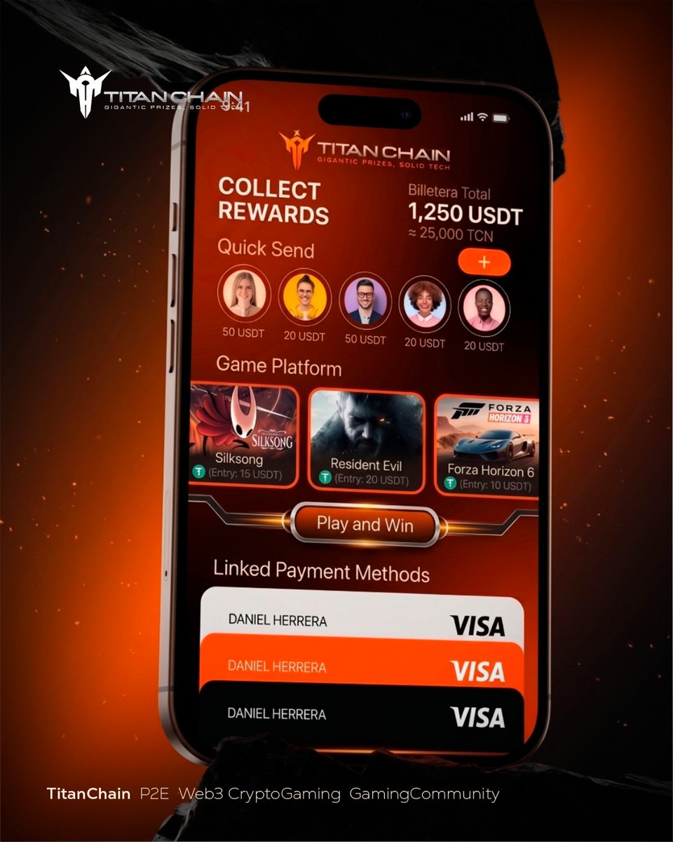Antoniarte85's tweet image. Les comparto parte del trabajo realizado para TITAN CHAIN, una plataforma que une la intensidad de los e-sports con la transparencia de la blockchain. El reto: crear un lenguaje visual que proyectara poder, tecnología y la emoción de ganar en USDT.
​#GraphicDesign #Web3Design