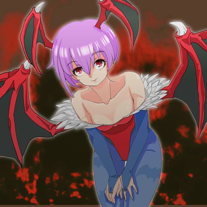 EVOをリリスで優勝てスゴいなぁ おめでとうございます これは以前描いたもの #格ゲーキャラ描こうぜ #ヴァンパイアセイバー #DarkStalkers