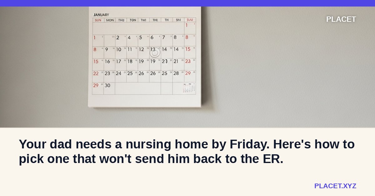 ashvinvk's tweet photo. Ask one question on the phone: "What is your 30-day return-to-hospital rate?" Medicare tracks this for every nursing home and posts it on Care Compare. A good home will tell you the number. A great one is proud of it.

https://t.co/X7ml2bl2jm https://t.co/9rPszmydU3