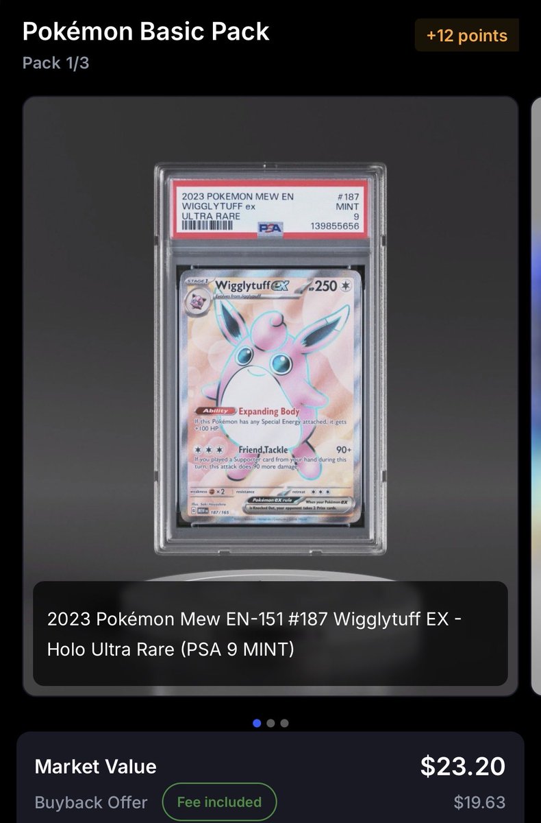 jeff_thegreat1's tweet photo. Looks like I soldout the $10 Pokemon packs on @Courtyard_io
Did pretty good for $30. The Wigglytuff EX is pretty 🔥🔥
#Pokemon #OnlinePackPulls #Pikachu #Graded https://t.co/fN0LtcjSiU