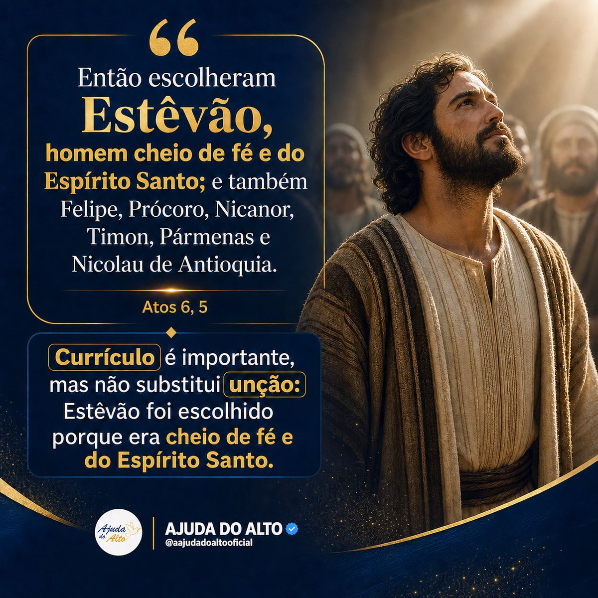 ajudadoalto's tweet image. Currículo é importante, mas não substitui unção:
Estêvão foi escolhido porque era cheio de fé e do Espírito Santo.
#ajudadoalto #uncao #estevao
