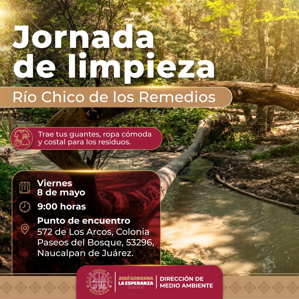 GobNau's tweet image. Jornada de limpieza del Río Chico de los Remedios, una acción para cuidar nuestro entorno y recuperar espacios naturales. 🌿💧🤝

➡️ Consulta la imagen para mas información. 

#AquiGobiernaLaEsperanza #Naucalpan #MedioAmbiente