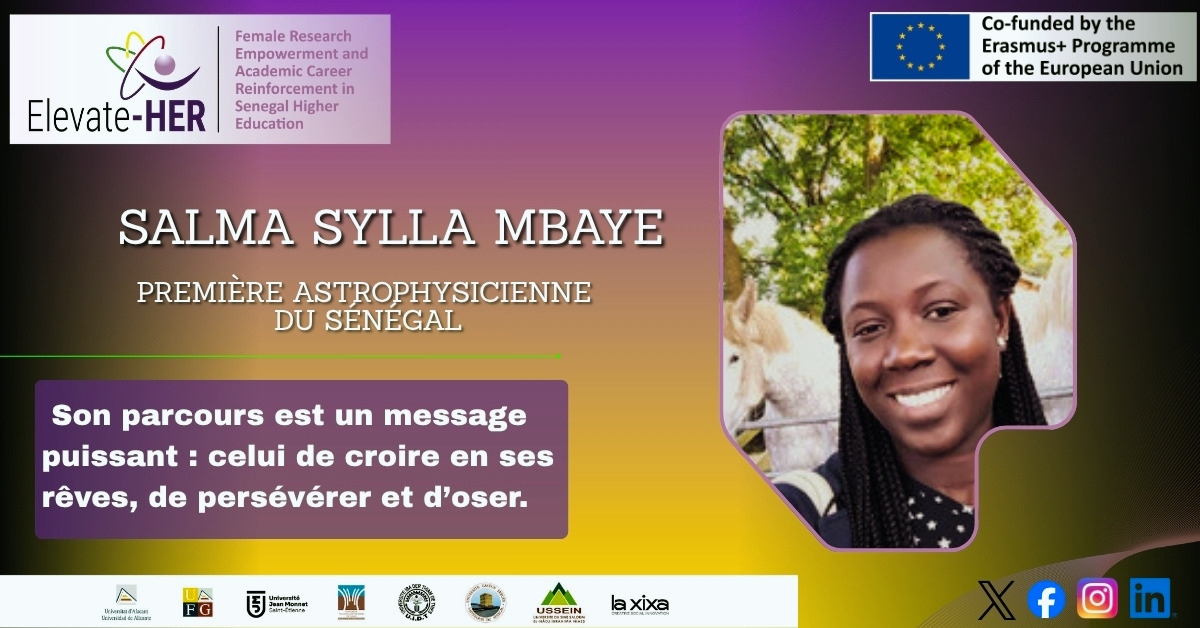 elevatehereu's tweet photo. #ElevateHER | #Briser_les_plafonds_de_verre
Première astrophysicienne du Sénégal, #Salma_Sylla_Mbaye inspire par son parcours et sa thèse en astrophysique. Un modèle pour les jeunes filles africaines.
Programme Erasmus+ : soutenir, autonomiser, réduire les écarts.
#WomenInSTEM https://t.co/1bEisiuSBM