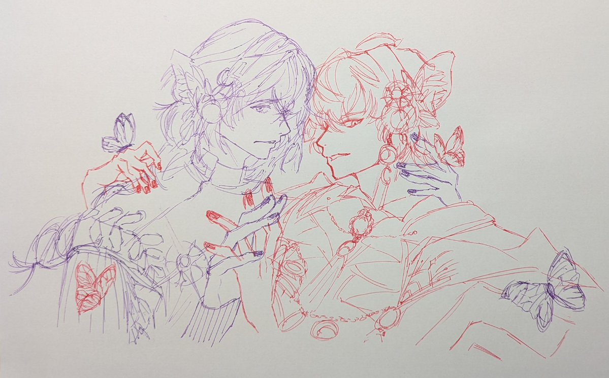 Luakon_2222's tweet image. 慣れない一発描き

#ブラフラ #ブラフラアトリエ 
#ユエルにゆえる #ネイロ活動 
#模写