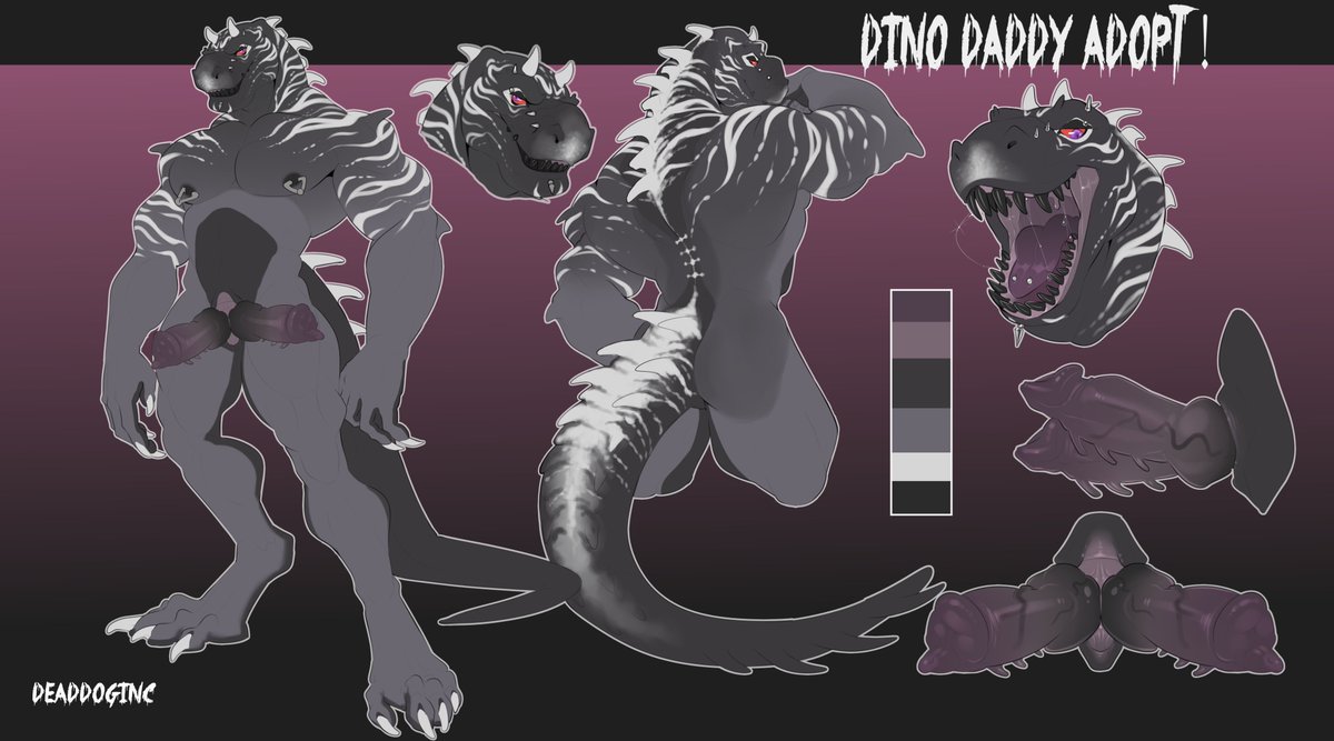 deaddoginc's tweet photo. DINO DADDY ADOPT ! 

selling this guy for 500.00 
comes with a sfw and nsfw version
paypal only 
no partial payments 
DM TO CLAIM! https://t.co/af4HsNeNNG