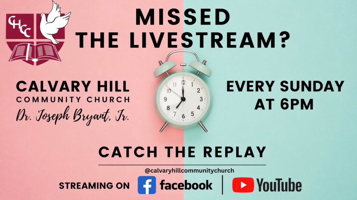 CalvaryHillSF's tweet image. Missed Today’s Service? Catch the replay tonight at 6pm PST right here on our Facebook Page or YouTube Channel!

#replay #sunday #calvaryhillcommunitychurch