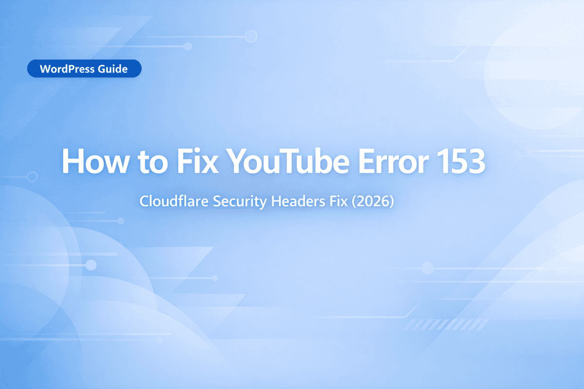 TechyGeeks1's tweet image. How to Fix YouTube Error 153 in WordPress (Cloudflare Security Headers) | #HowToGuides #WordPress  
techygeekshome.info/fix-youtube-er…