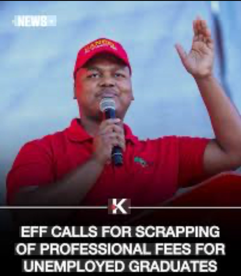 EFF says: Scrap these !

Scrap the fee to be unemployed.  
Scrap the charge to be qualified.  
Scrap the cost to be South African.  

Because you cannot decolonize with a debit order.  
You cannot have freedom with an invoice attached.  
You cannot love this country and still let