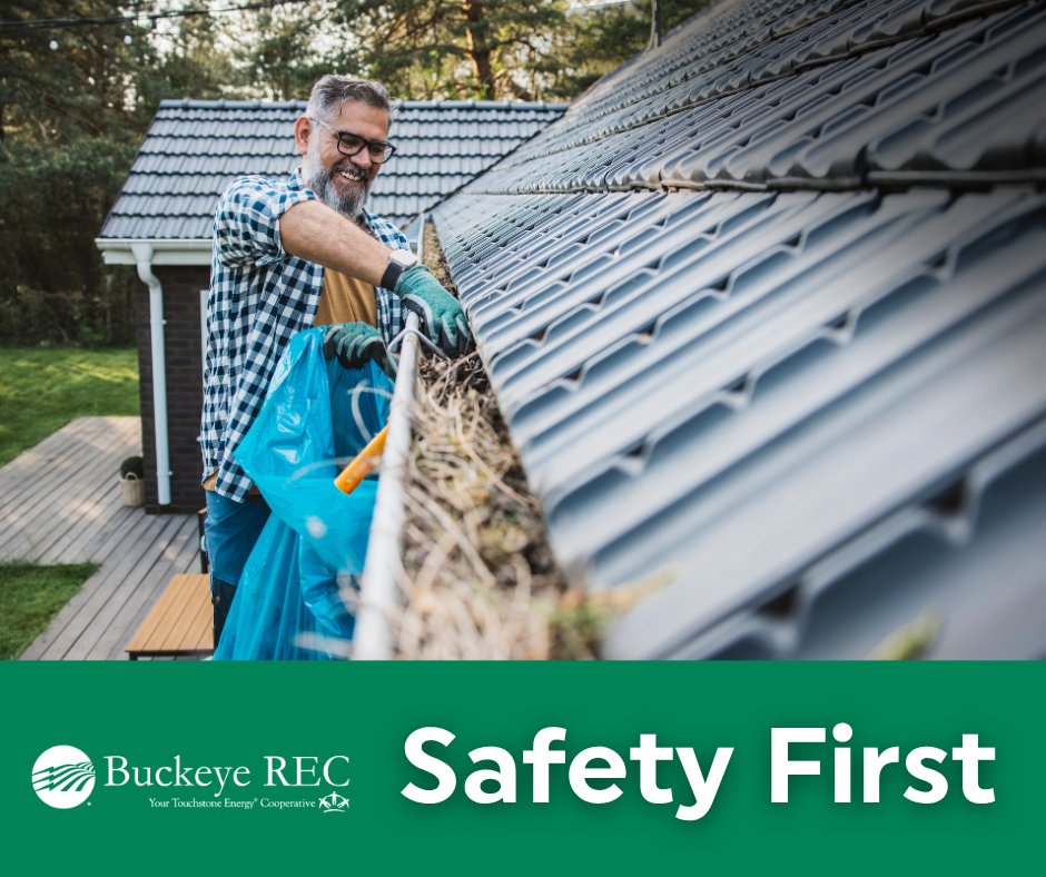 BuckeyeElecCoop's tweet image. Is spring yard work on your to-do list? If you are cleaning gutters, working on the roof, or pruning trees, be sure to stay at least 10 feet from power lines. Even if you don’t make contact with a line, electricity can jump if you get too close. #SafetyFirst