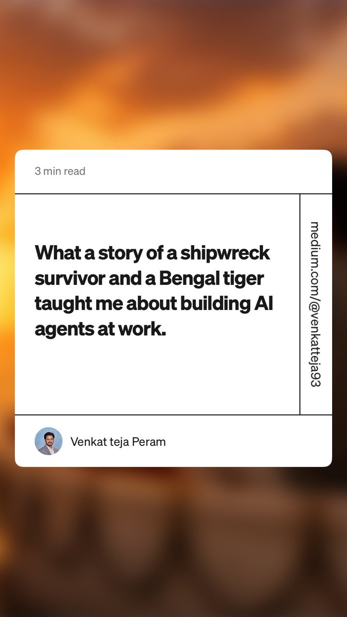 venkatteja_'s tweet image. Here is my new article about building my first AI agent at work:

medium.com/@venkatteja93/….  #AI #VenkatTejaPeram #Article #AIagents
