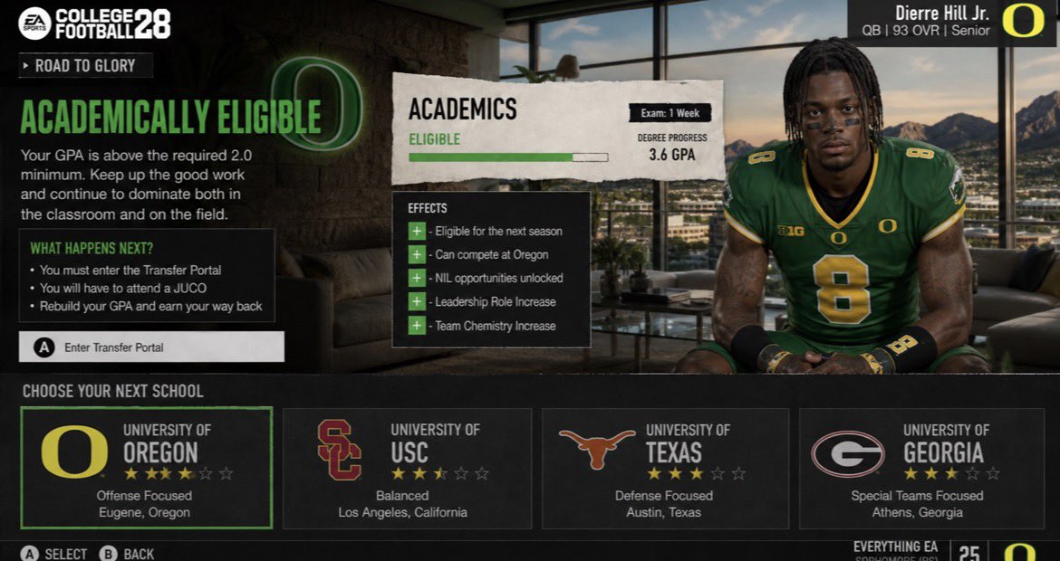 2 pic. College Football 27 open world concept 🔥 @EASPORTSCollege NEW “COACH VIEW” @oregonfootball https://t.co/WybEa7lVZH