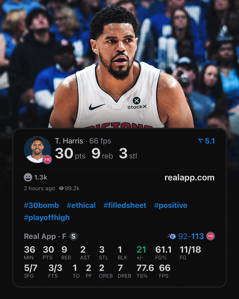 TheDunkCentral's tweet image. GAME 7 TOBIAS HARRIS:

30 POINTS
9 REBOUNDS 
3 STEALS
61% FG

(Via @realapp )
